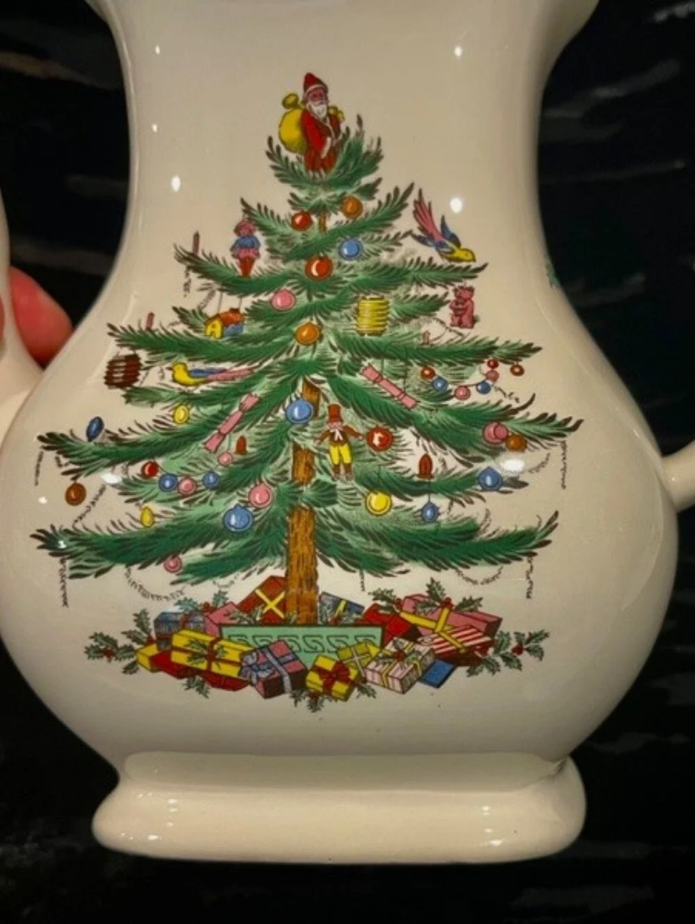 Vintage Pre-1976 Spode Christmas Tree Imperialware Coffee Pot with Acorn Lid